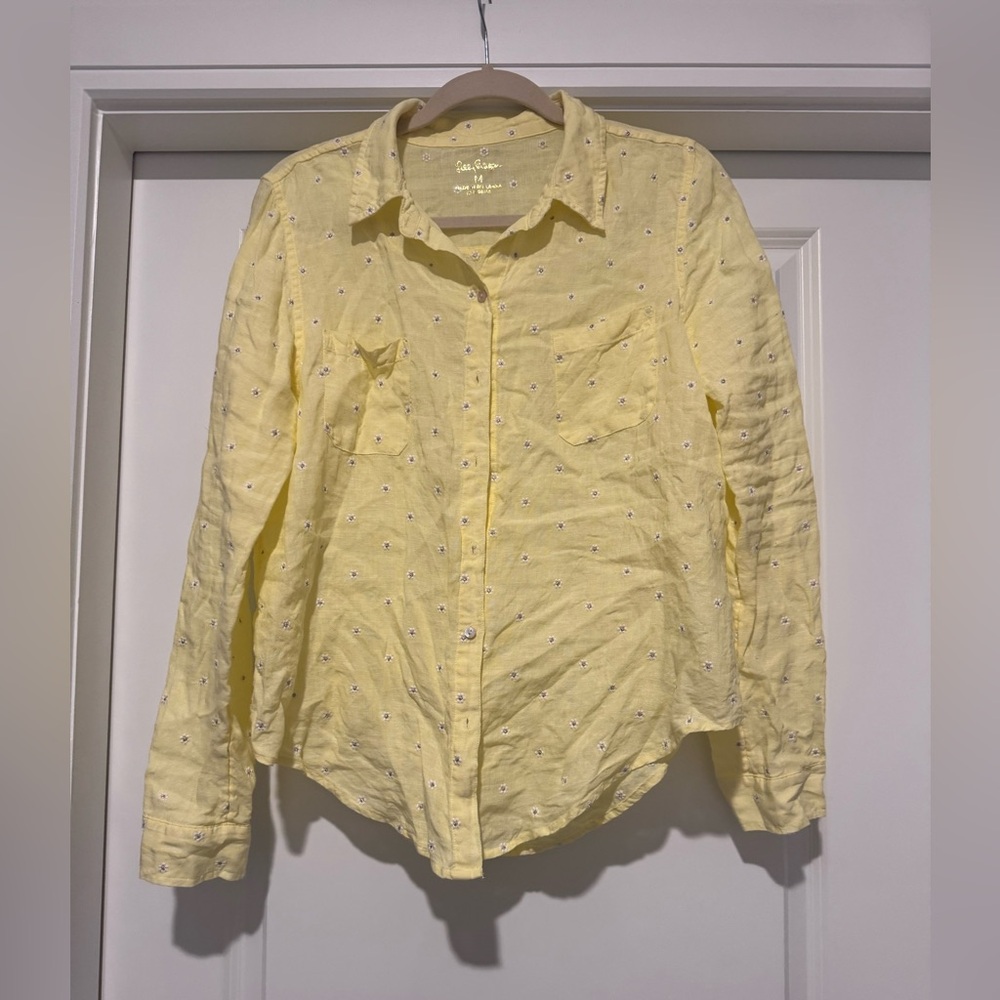Lily Pulitzer Sea View Linen Button Down